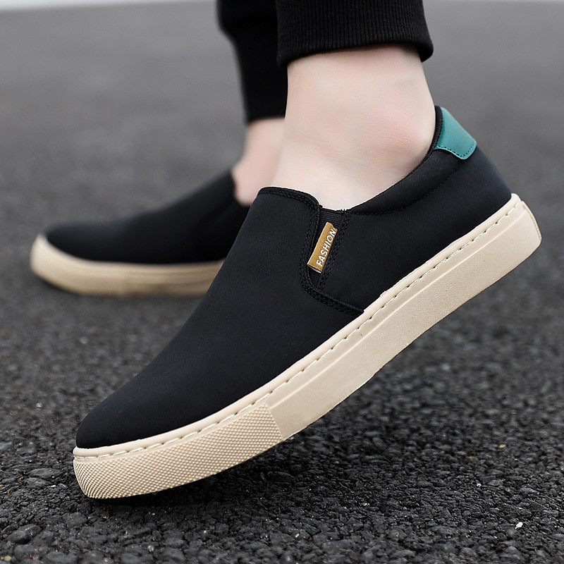 Men's Loafers & Slip-Ons Dress Loafers Walking Casual Daily Canvas Breathable Loafer Black White Green Spring Fall4