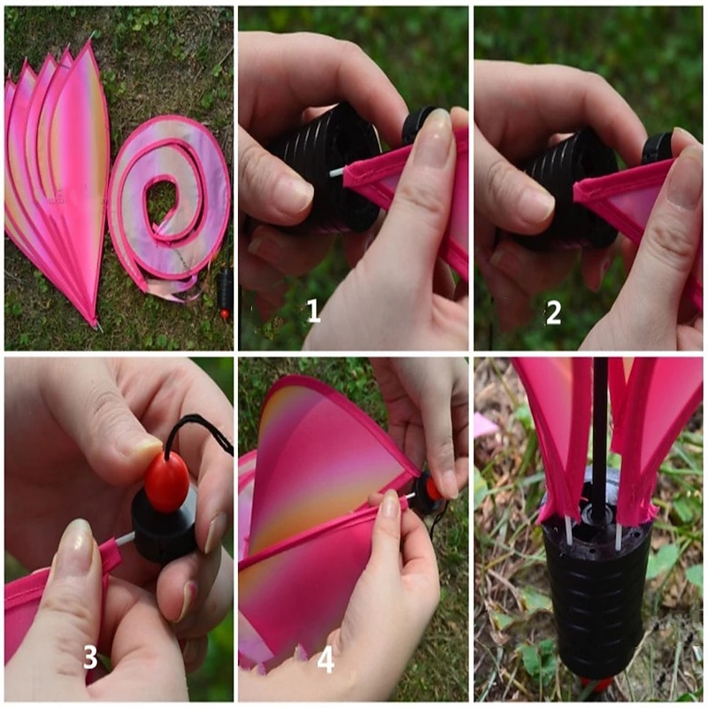 Rainbow Hot Air Balloon Wind Strip Sequin Solid Color Windmill Cross-border Rotating Colorful Wind Spinner Outdoor Garden Decor3