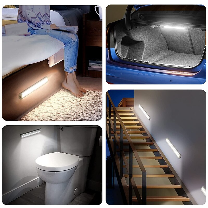 Under Cabinet Lights 6 LEDs Closet Light White/Warm White Motion Sensor Night Lamp For Kitchen Wardrobe2