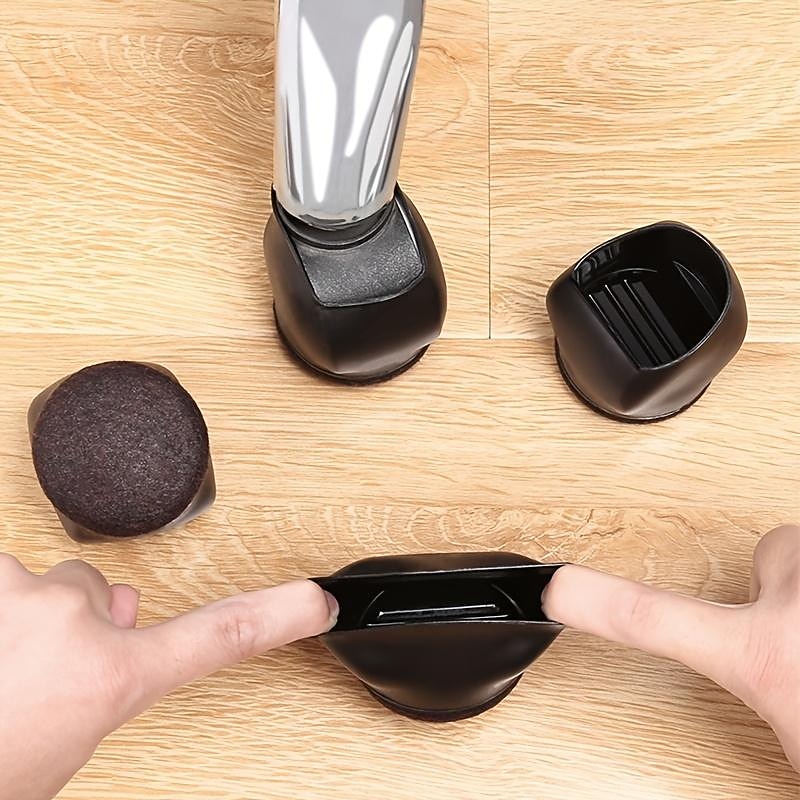 5pcs Office Chair Caster Wheel Cups, Furniture Felt Caster Leg Cases Covers, Anti Slip Stoppers, Hard Wood Floor Carpet Tile Protector Pad Mat For Bed, Desk, Sofa, Computer Gaming Chairs3