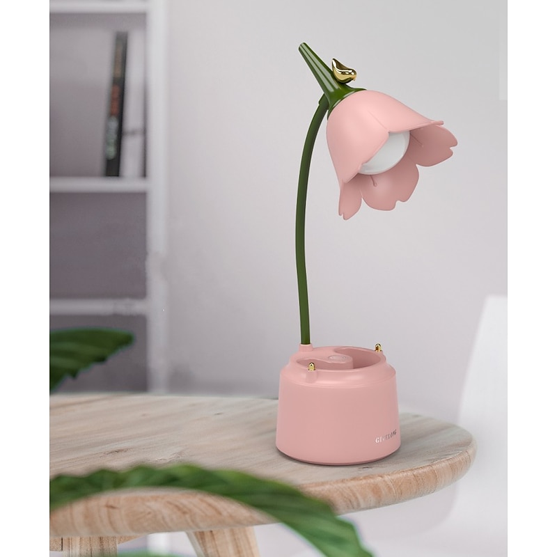 LED Desk Lamp Foldable Touch Dimming with Pen Holder, USB Rechargeable Eye-Care Study Light for Dormitory & Bedroom3