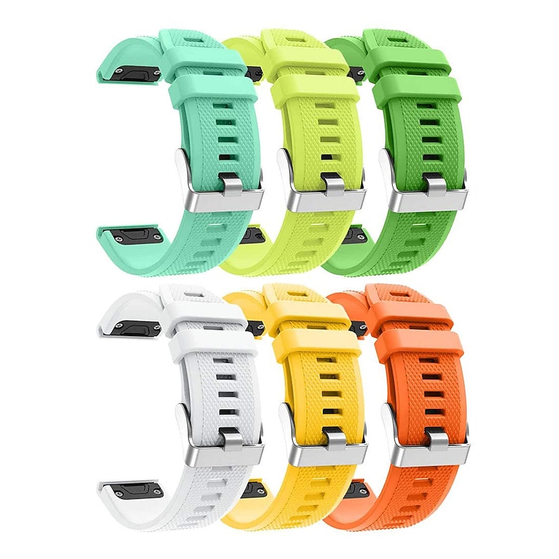 6 Pack Watch Band for Garmin Fenix 7 6 5 Forerunner 955 Solar 945 935 Instinct 2 Epix Approach S62 S60 Marq Descent G1 Quatix 7 Silicone Replacement  Strap Quick Fit 22mm Sport Band Wristband4
