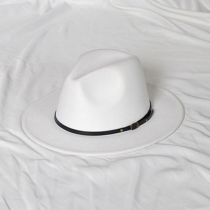 Hats Wool Acrylic Fedora Hat Formal Wedding Simple With Pure Color Headpiece Headwear