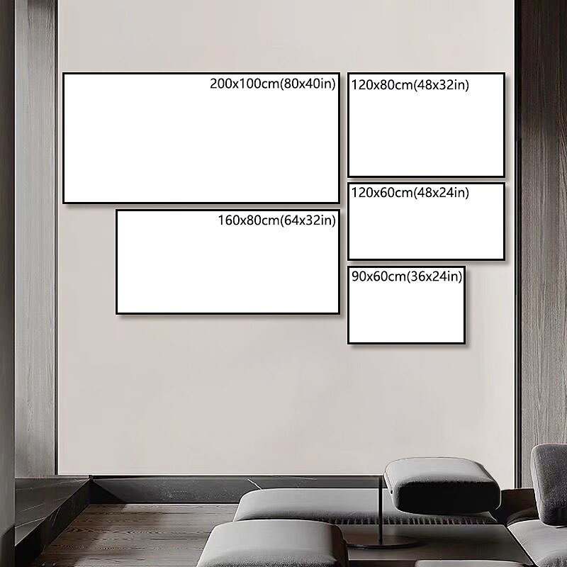 Handmade Oil Painting CanvasWall Art Decoration Abstract Knife PaintingLandscape Blue For Home Decor Rolled Frameless Unstretched Painting2