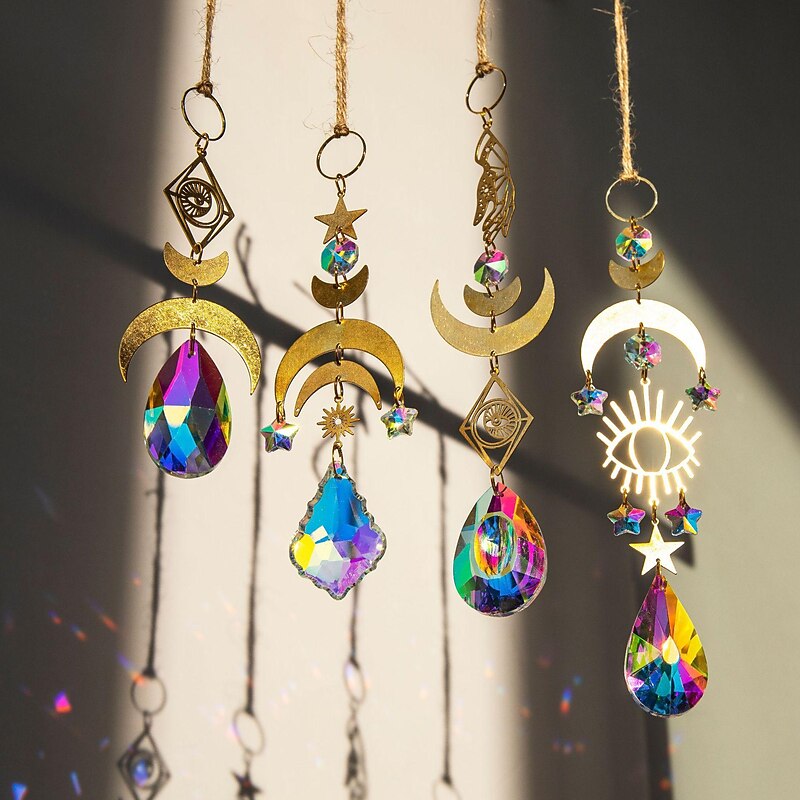 crystal suncatcher devil's eye crystal lighting pendant light and shadow wind chime sun catcher prism ball3