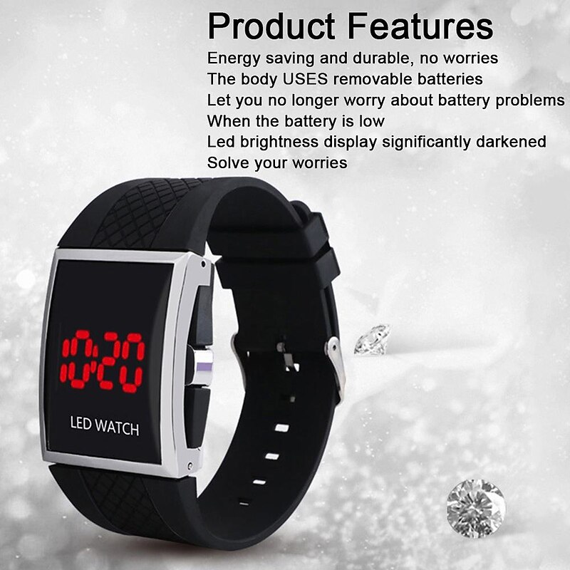 New Fashion Hot  Personality Leisure Mens Womens Unisex White Black LED Digital Sports Wrist Watch3