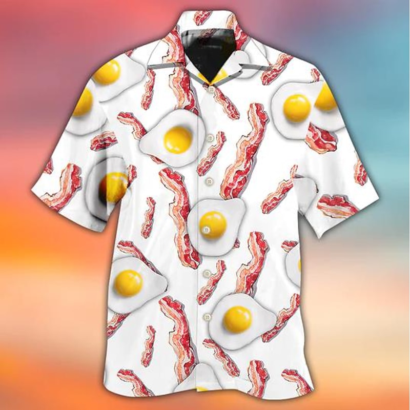Men's Boat Seascape Pattern Shirt Summer Hawaiian Shirt Aloha Shirt Short Sleeve Shirt Cuban Collar Tropical Fashion Streetwear Casual Hawaiian Holiday Black White Yellow S M L4