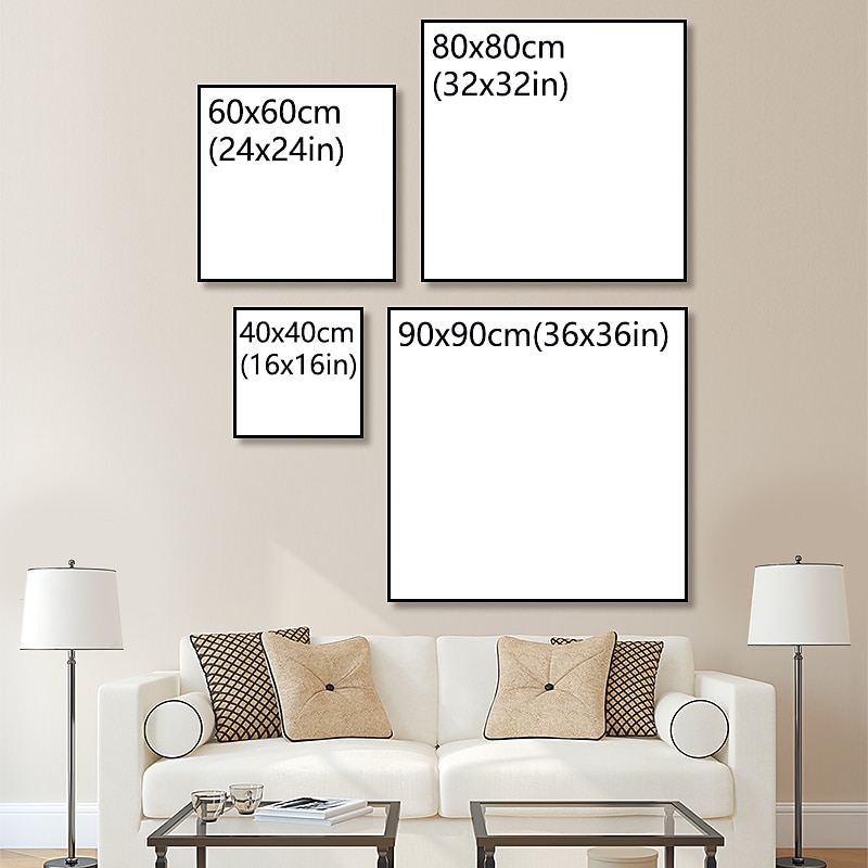 Nursery Oil Painting Hand Painted Square Animals Pop Art Modern Stretched Canvas2