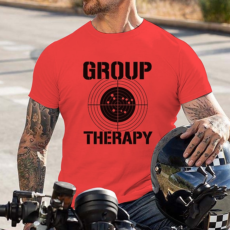 Men's Funny Shooting Target 'Group Therapy' Hobby Graphic Tee