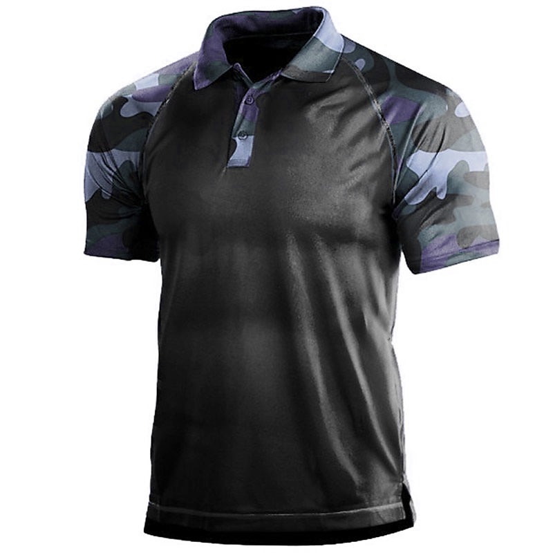 Men's Character Polo Shirts Golf Shirt Short Sleeves Shirt Turndown Outdoor Street 3D Print Dark Grey + Army Green Army Green Blue Green Gray Print Clothing Apparel Fashion Casual Breathable3