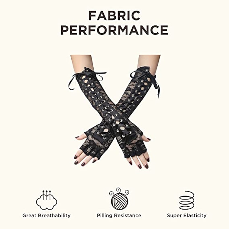 Plague Doctor Roaring 20s Punk & Gothic 17th Century Gloves Women's Costume Head Jewelry Vintage Cosplay Gloves3