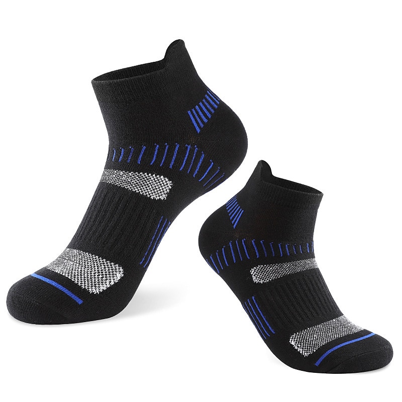 Men's 2 Pairs Socks Ankle Socks Low Cut Socks Black White Color Striped Casual Daily Basic Medium Summer Spring Fall Stylish Traditional / Classic2