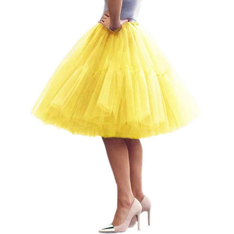 1950s Princess Rockabilly Knee Length Petticoat Hoop Skirt Tutu Under Skirt Fancy Dress Women's Kings Day Party Evening Wear Cocktail Party Prom Adults' Skirt4