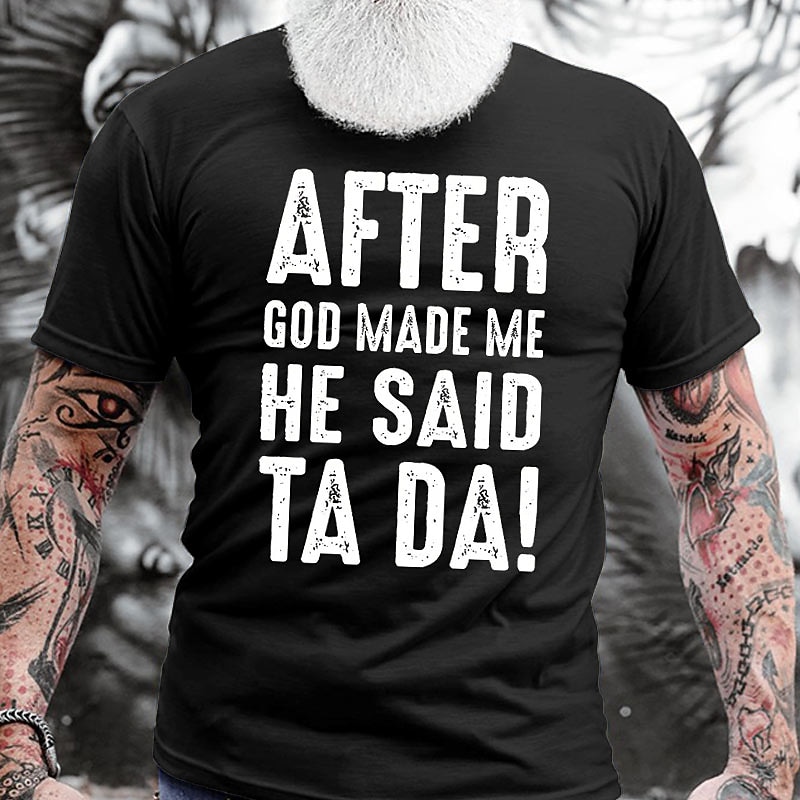 Men's Quotes & Sayings T Shirt Graphic Tee Cotton Short Sleeve Graphic Shirt Apricot Black Blue Comfortable Tee Vacation Daily Wear Fashion Designer Clothing2