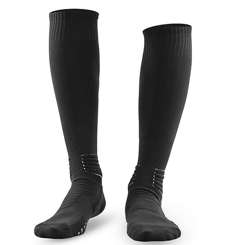 2 Pairs Men's Compression Socks Plain Knee High Socks Black White Hiking Socks Sports Outdoor Ski Hiking Daily Four Season Stylish Classic4