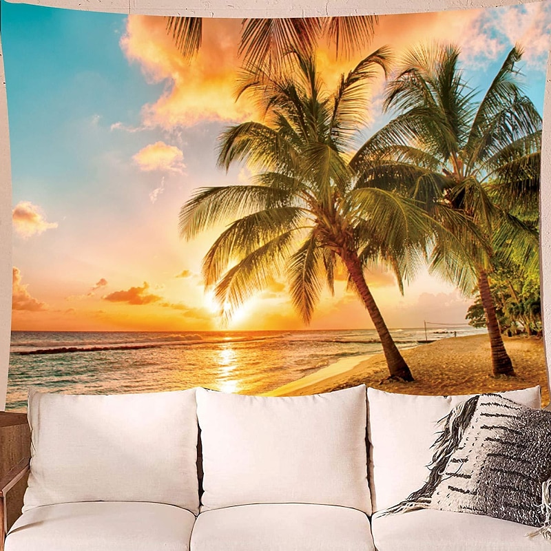 Beach Hanging Tapestry Wall Art Large Tapestry Mural Decor Photograph Backdrop Blanket Curtain Home Bedroom Living Room Decoration2