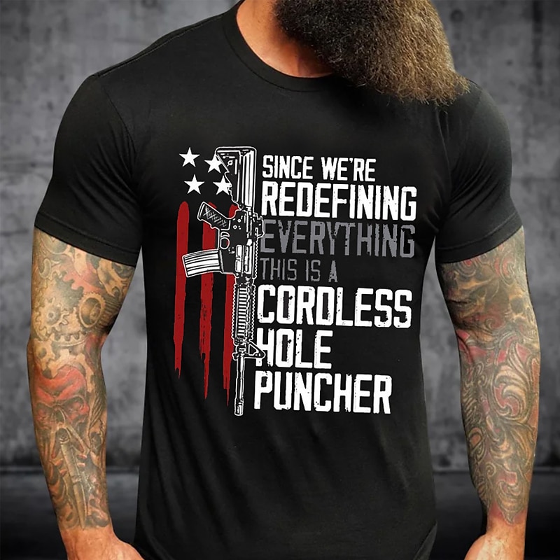 Men's Plus Size Big Tall T shirt Tee Tee Crewneck Black Short Sleeves Outdoor Going out Sports Tops Print Basic Graphic Letter Clothing Apparel Cotton Blend Streetwear Stylish Casual