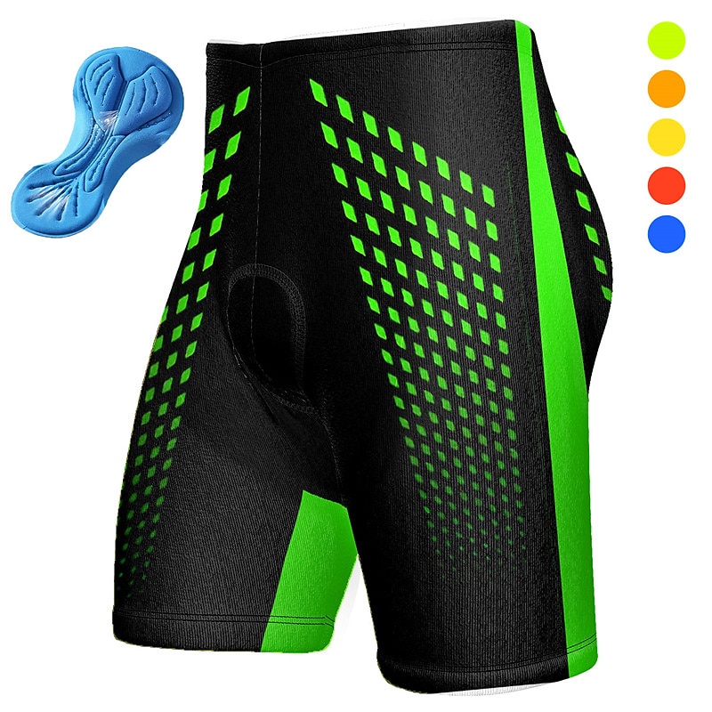 Men's Graphic Geometic Cycling Shorts Bike Padded Shorts / Chamois Bottoms Mountain Bike MTB Road Bike Cycling Sports 3D Pad Cycling Quick Dry Moisture Wicking Yellow Red Spandex Clothing Apparel