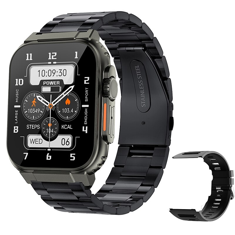 iMosi A70 Smart Watch 1.96 inch Smartwatch Fitness Running Watch Bluetooth Pedometer Call Reminder Activity Tracker Compatible with Android iOS Women Men Hands-Free Calls Waterproof Media Control IP682