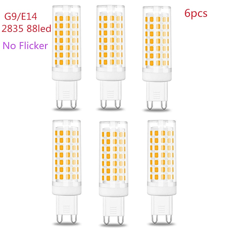6pcs LED Bulb G9 88LED Lamp AC 220V Light Bulb SMD2835 led Spotlight Chandelier Lighting Halogen Lamp E14