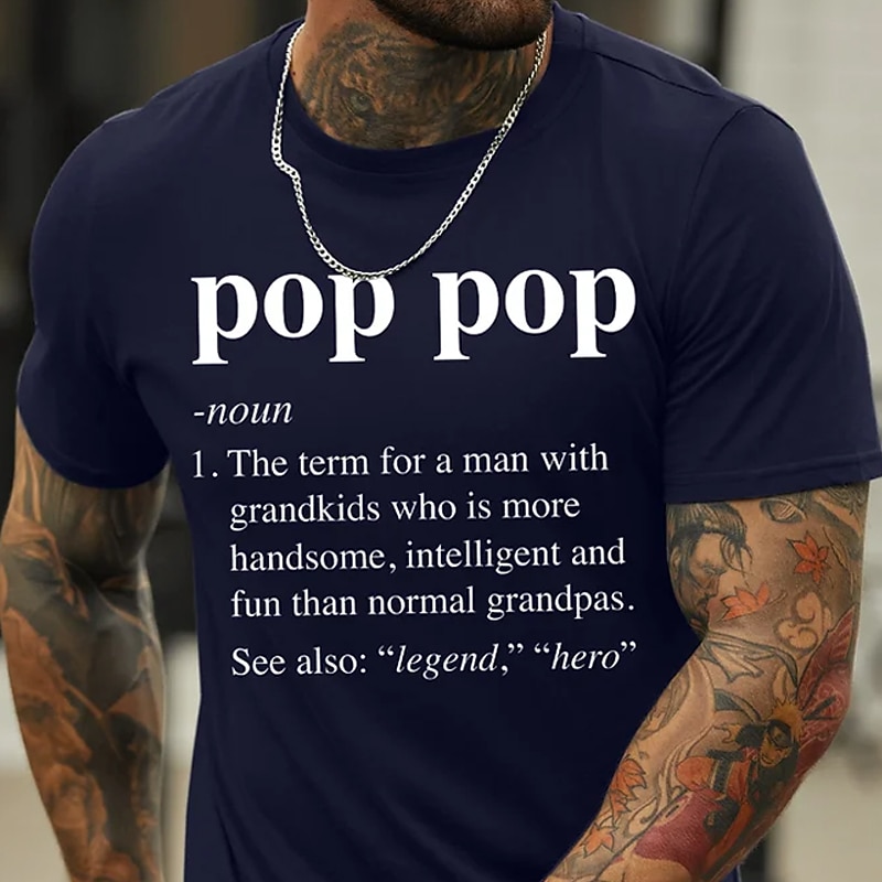 Men's Funny Pop Pop Definition T-Shirt - Legendary Grandpa, Hero Graphic Tee2