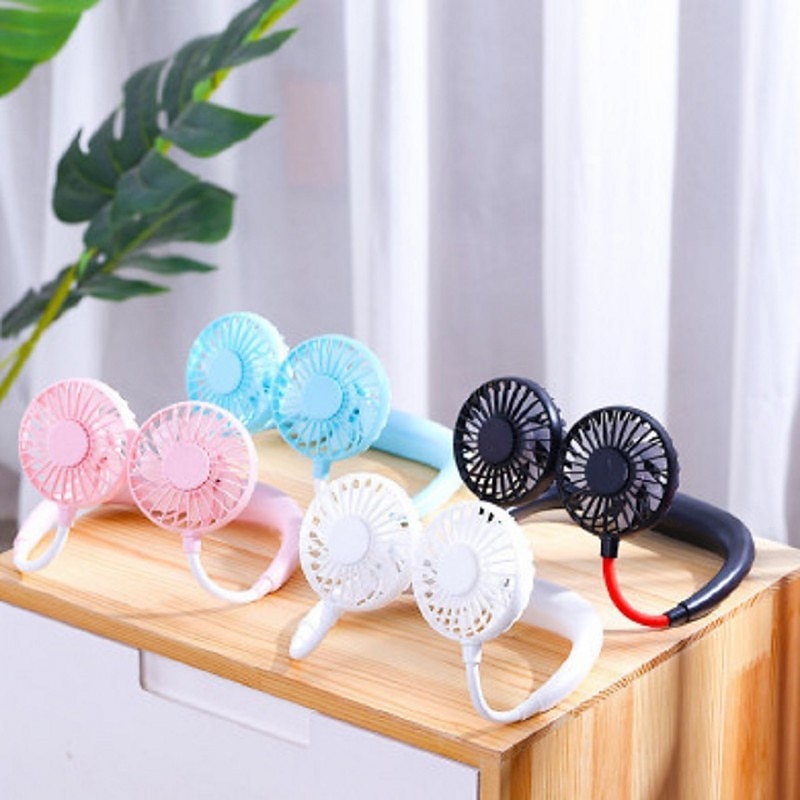 Neck Hanging Fan Portable USB Mini Lazy Fan Headset Neck Hanging Small Fan USB Charging Band Aromatherapy Neck Hanging Fan