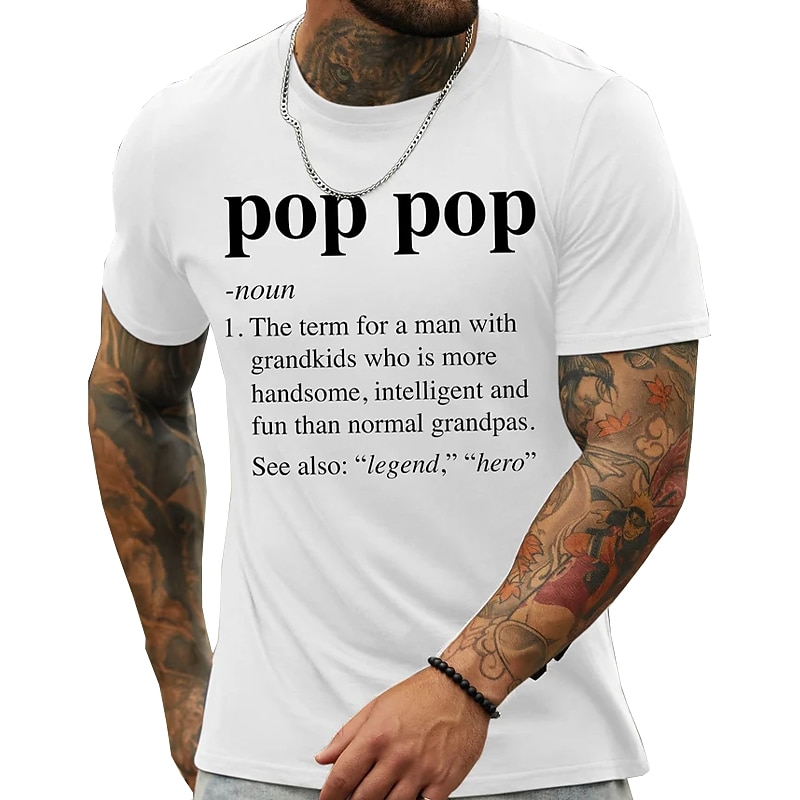 Men's Funny Pop Pop Definition T-Shirt - Legendary Grandpa, Hero Graphic Tee