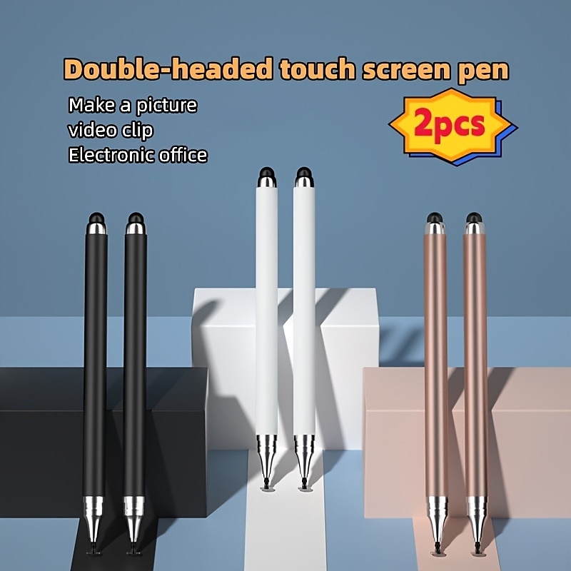 2pcs 2-in-1 Double-Headed Capacitive Stylus Pen High Sensitivity Precision Universal For Ipad IPhone Tablets Touch Screens