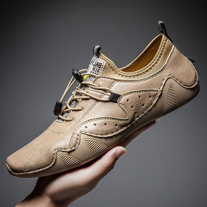 Men's Casual Faux Leather Sneakers – Lightweight Breathable Lace-Up Shoes, Stylish Non-Slip Walking Footwear for Daily Wear & Outdoor Activities2