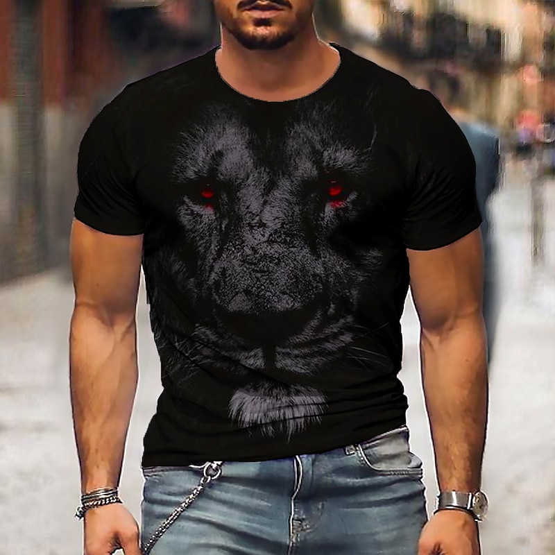 Men's Unisex Animal Graphic Prints T Shirt Short Sleeve T shirt 3D Print Crew Neck Shirt Sports Designer Casual Outdoor Street Daily 1 2 3 Summer Clothing Apparel S M L XL XXL 3XL 4XL4