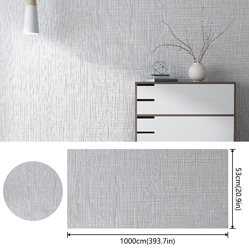 Wallpaper Wall Covering Sticker Film Modern Water Ripple Solid Color Vertical Stripes Non Woven Home Decor 53*1000cm Living Room Bedroom Room2