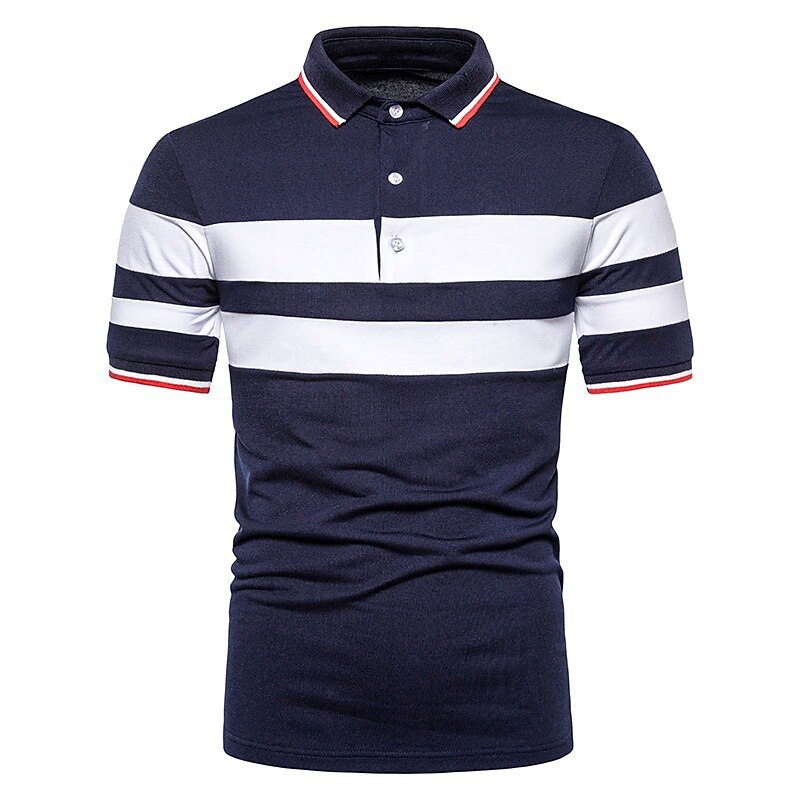 Men's Polo Shirt Golf Shirt Casual Holiday Classic Short Sleeve Fashion Basic Color Block Button Summer Regular Fit Black White Dark Red Dark Navy Gray Polo Shirt4