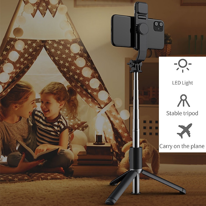Portable 41 Inch Selfie Stick Phone Tripod With Wireless Remote Extendable Tripod Stand 360 Rotation Compatible With IPhone 13 12 11 Pro Xs Max Xr X 8 7 6 Plus Android Samsung Smartphone3