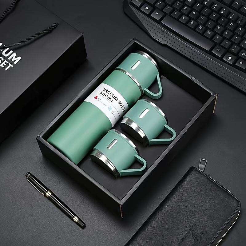 1pc Stainless Steel Thermal Mug Gift Set, Stainless Steel Tea Mug, Double Wall Stainless Steel Water Tumbler For Car