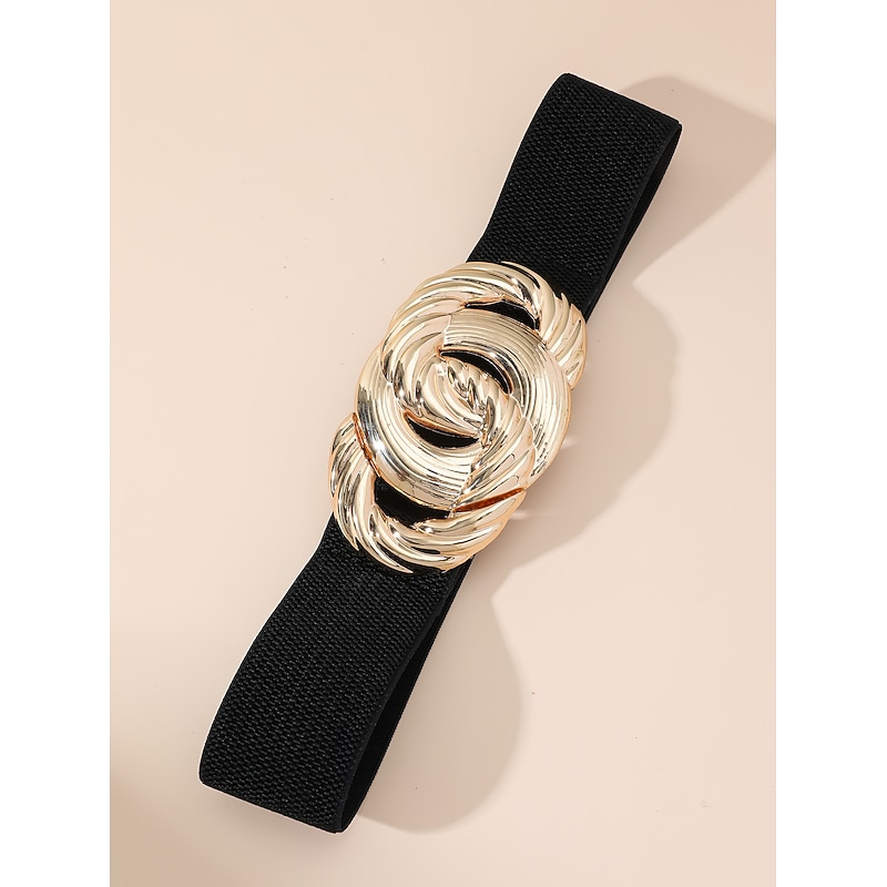 Women's Belt Elastic band Black Skinny Belt Dailywear Weekend Pure Color4