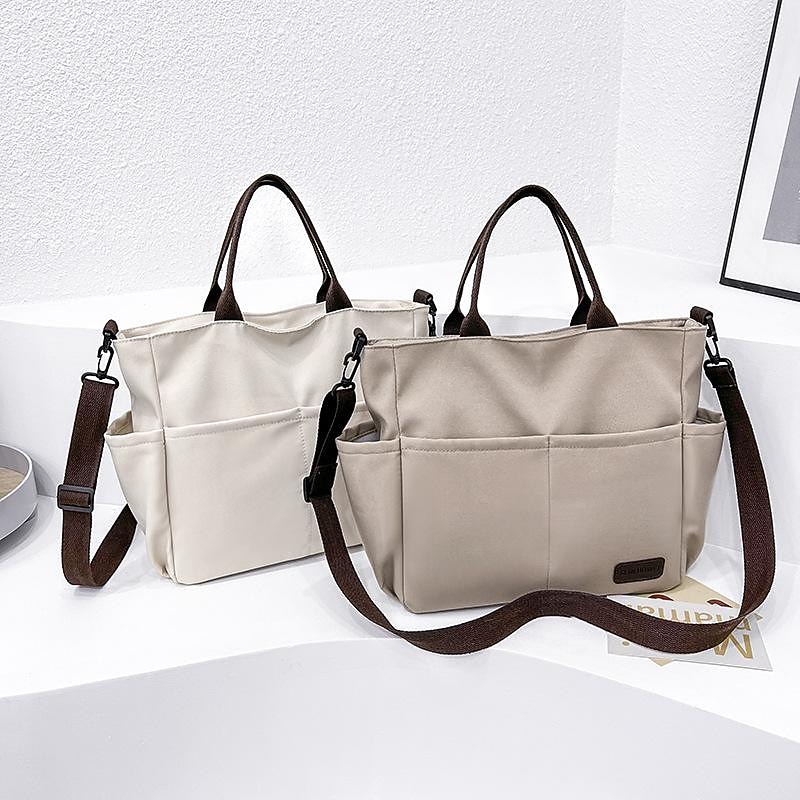 Large Canvas Tote Bag with Multiple Pockets – Casual Crossbody Shoulder Handbag for Women, Travel & Everyday Use3