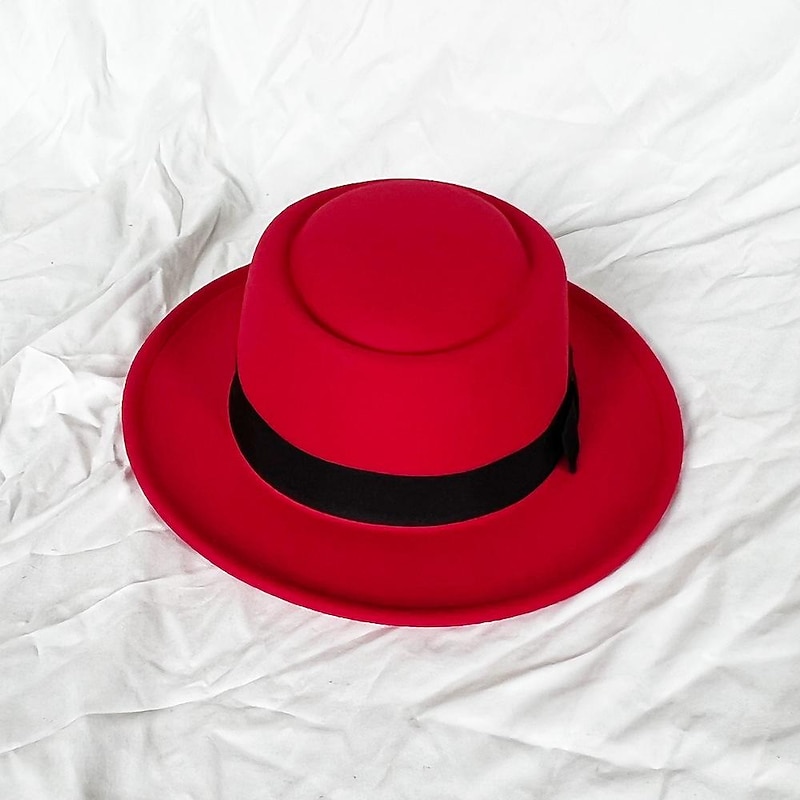 Hats Wool Acrylic Fedora Hat Formal Wedding Cocktail Royal Astcot Retro British With Pure Color Headpiece Headwear4