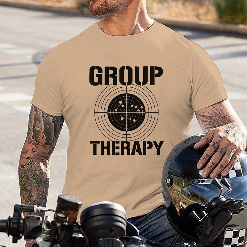 Men's Funny Shooting Target 'Group Therapy' Hobby Graphic Tee2