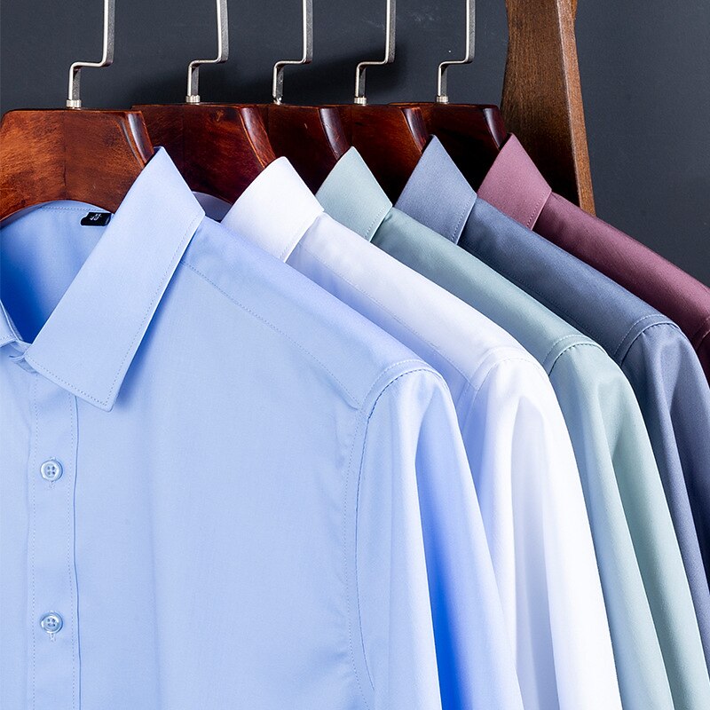 Men's Dress Shirt Button Up Shirt Plain Wedding Vacation Black White Light Green Wine Short Sleeves Turndown Summer Clothing Apparel2