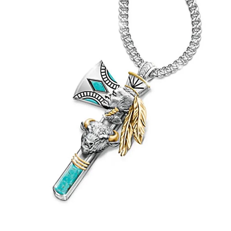 2pcs Necklaces Animal Gothic Indians Pendant Necklace US Pendant Necklaces Jewelry For Women Men2