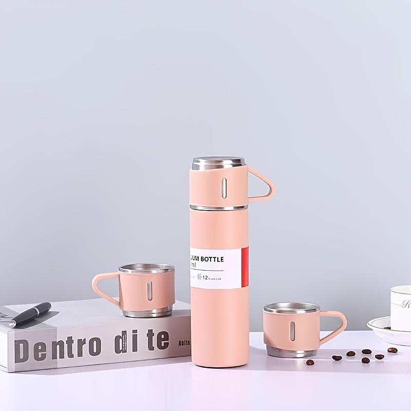 1pc Stainless Steel Thermal Mug Gift Set, Stainless Steel Tea Mug, Double Wall Stainless Steel Water Tumbler For Car3