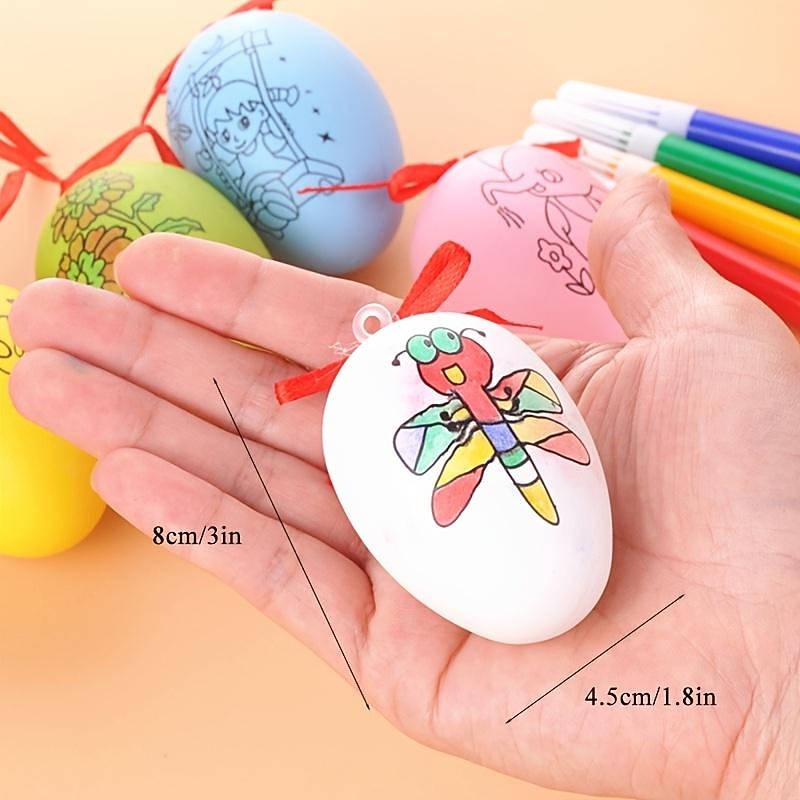 1 Pack, Children's Creative Handmade Diy Easter Eggs Handmade Cartoon Painted Hand-painted Eggshell Toys By Young Children,Easter Gifts For The Children2