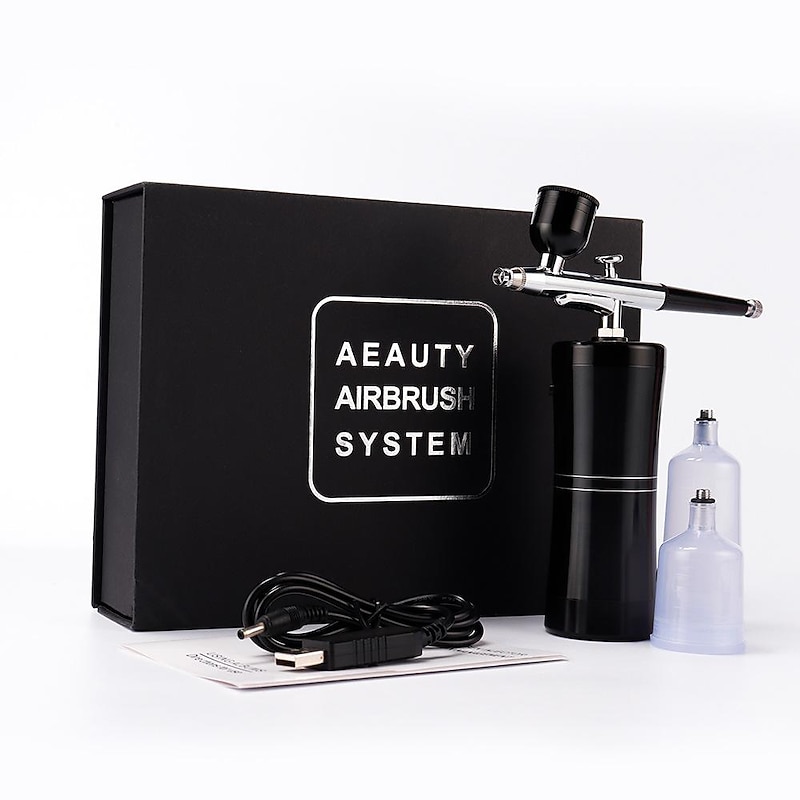 Airbrush Kit Mini Portable Handheld Compressor With Air Brush Spray Gun For Makeup Cake Decorating Model Coloring Manicure Tattoo Drawing Art2