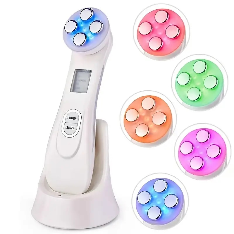 RF Beauty Device 5 In 1 Import Wrinkle Acne Removal Microcurrent Facial Lifting Machine 6 Color Light Therapy Radio Frequency Multifunction Instrument2