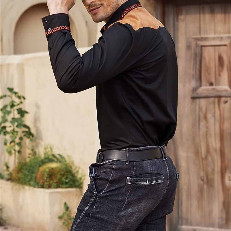 Men's Graphic Prints Cowboy Shirt Western Shirt Cowboy Shirt Long Sleeve Fashion Streetwear Designer Outdoor Daily Fall & Winter Turndown Print Black Red Blue Khaki2