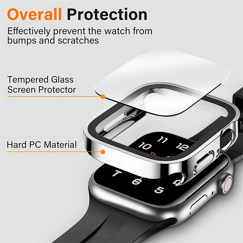 Watch Case with Screen Protector Compatible with Apple Watch Ultra 49mm / Series 8 7 41mm 45mm / Series 6 5 4 SE 40mm 44mm Shockproof Hard PC Watch Cover4