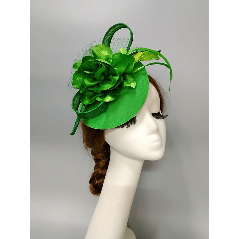 Fascinators Kentucky Derby Hat Headwear Headpiece Feathers Net Veil Hat Fall Wedding Ladies Day Cocktail Royal Astcot With Cap Floral Headpiece Headwear2