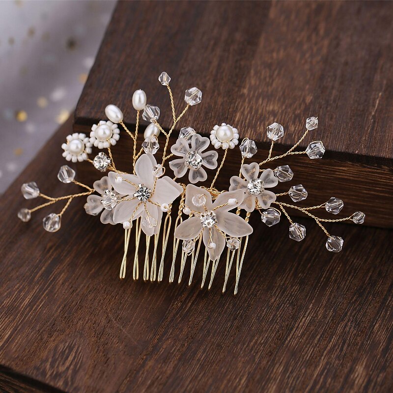 Crystal Bride Wedding Hair Comb Silver Rhinestone Bridal Hair Clip Sparkly Hair Piece Gem Hair Accessories for Women and Girls (Silver)3