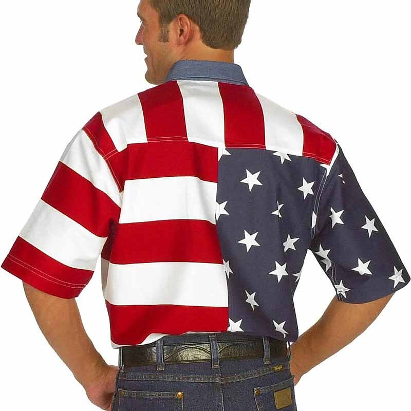 Men's Graphic Prints American Flag Shirt Western Shirt Button Up Shirt Short Sleeve Fashion Designer Casual Outdoor Summer Spring Turndown Print Blue2