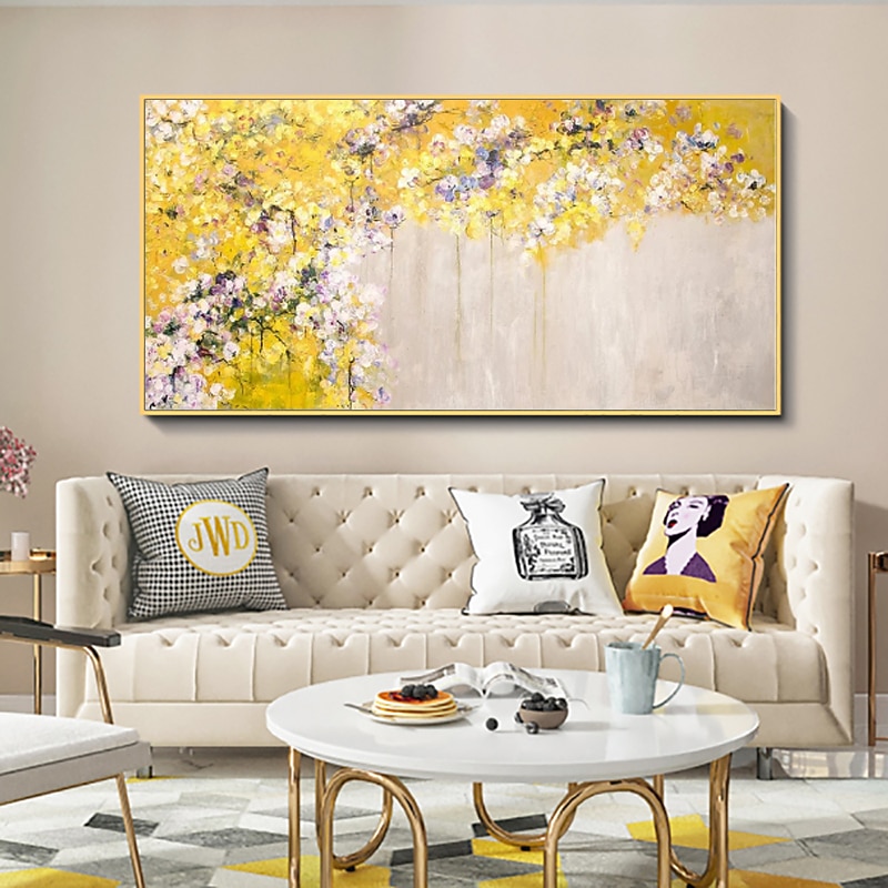 Handmade Oil Painting Canvas Wall Art Decoration Modern Flowers Light Luxury Living Room for Home Decor Rolled Frameless Unstretched Painting3